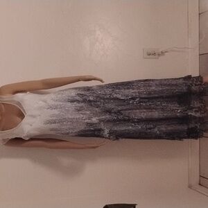 Komarov Fairy Princess Maxi Dress New Condition Sz M Ombre White Blue